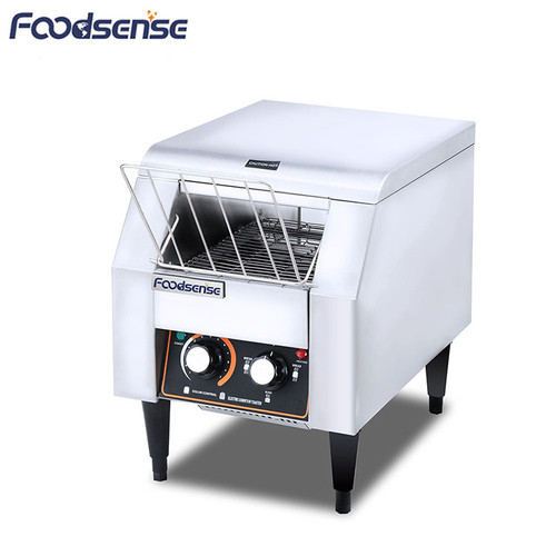 Custom logo commercial kitchen bread toaster machine electric battery powered conveyor toaster